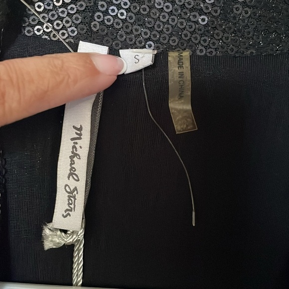 Michael Stars Black Sequin Cropped Jacket Small NWT - Picture 4 of 6